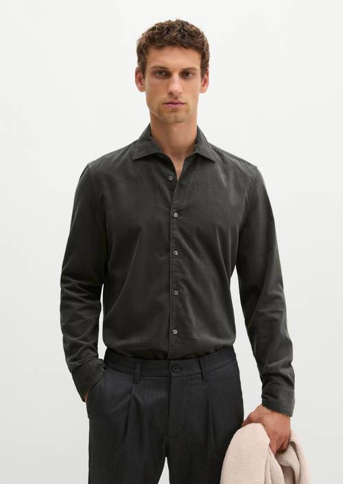 Cord shirt-style Wooden Earth in front view