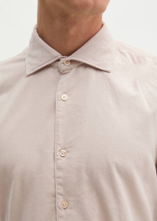 Cord shirt-style Linen Beige in detail view