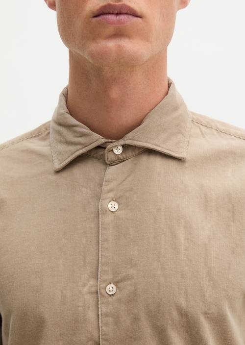 Cord-Hemd shaped Charleston Gray in Detailansicht