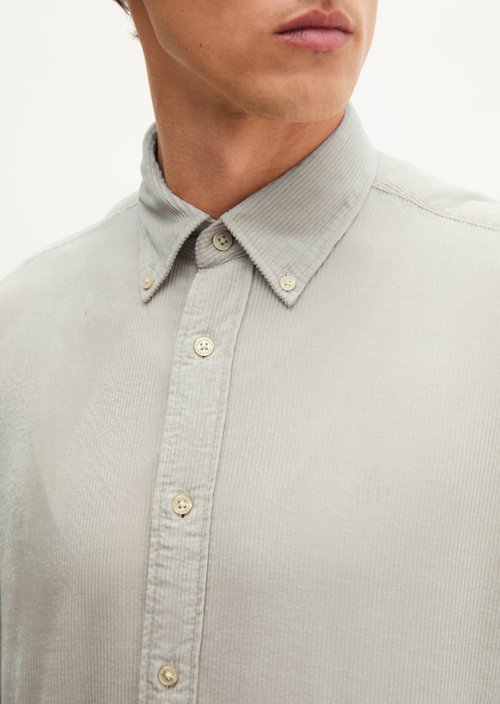Corduroy Shirt, Regular Fit — Linen Beige