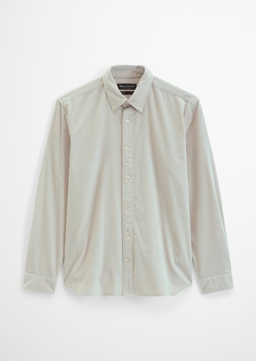 Corduroy Shirt, Regular Fit — Linen Beige