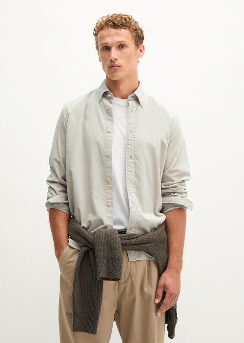 Corduroy Shirt, Regular Fit — Linen Beige