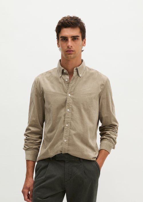 Corduroy Shirt, Regular Fit — Charleston Gray