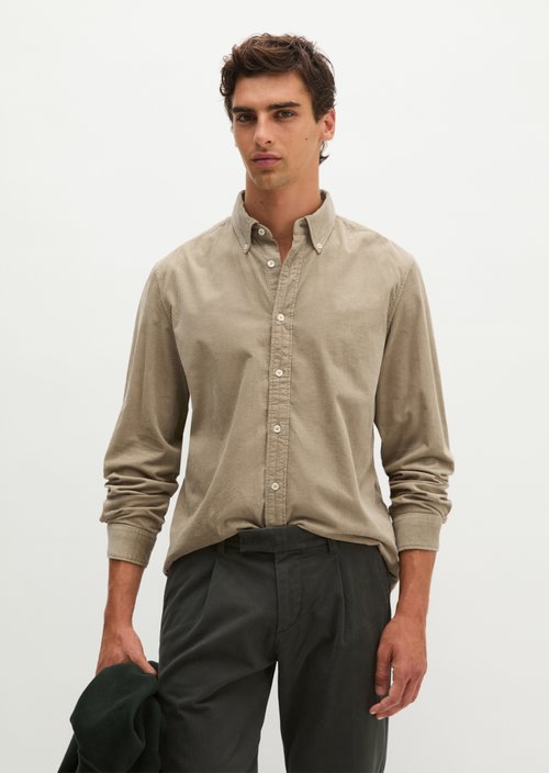Corduroy Shirt, Regular Fit — Charleston Gray