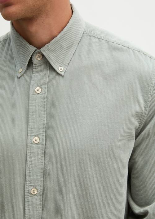 Cord-Hemd regular Faded Mint in Detailansicht