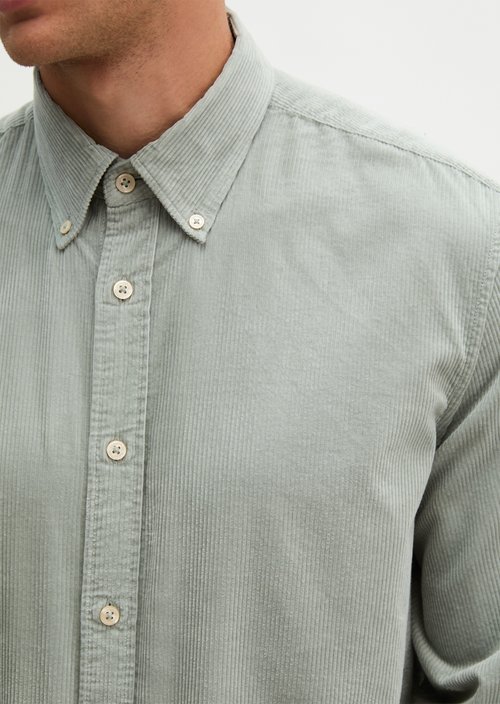 Corduroy Shirt, Regular Fit — Faded Mint