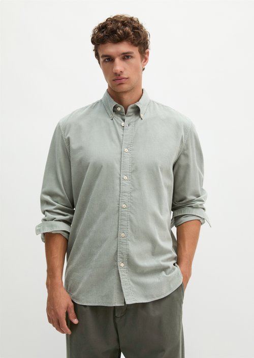 Corduroy Shirt, Regular Fit — Faded Mint