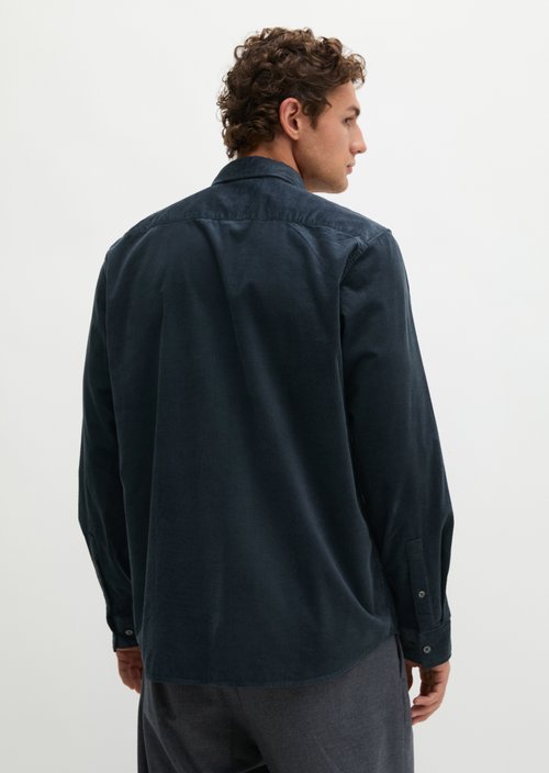 Corduroy Shirt, Regular Fit — Dark Navy