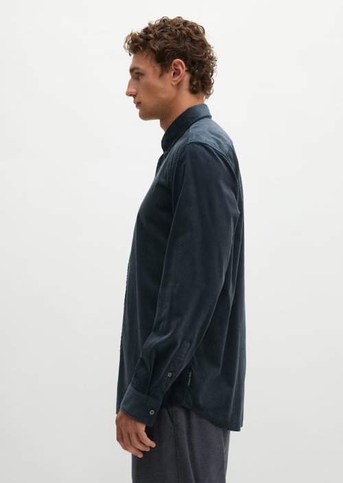 Corduroy Shirt, Regular Fit — Dark Navy
