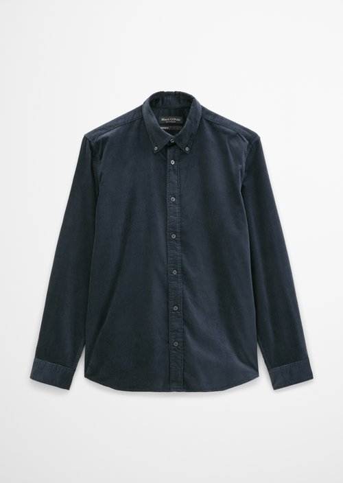 Corduroy Shirt, Regular Fit — Dark Navy