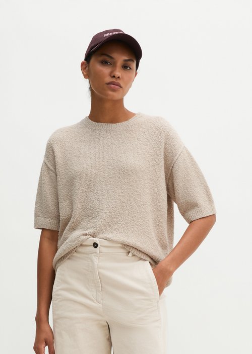 Short sleeve sweater loose — Natural