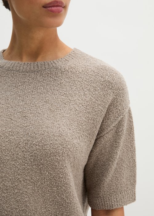 Short sleeve sweater loose — Stone Taupe Melange