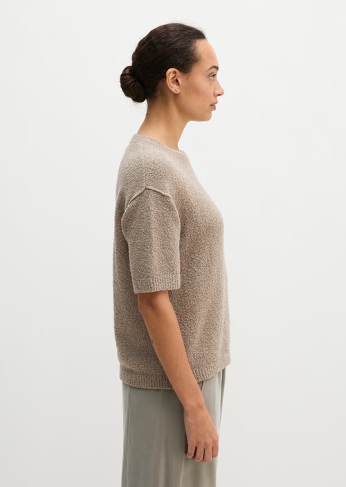 Short sleeve sweater loose — Stone Taupe Melange
