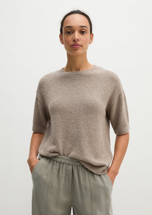 Short sleeve sweater loose — Stone Taupe Melange