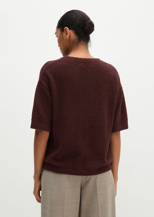 Short sleeve sweater loose — Black Cherry