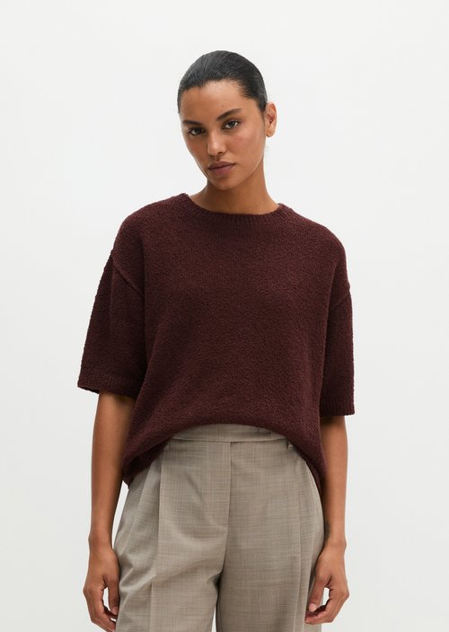 Short sleeve sweater loose — Black Cherry