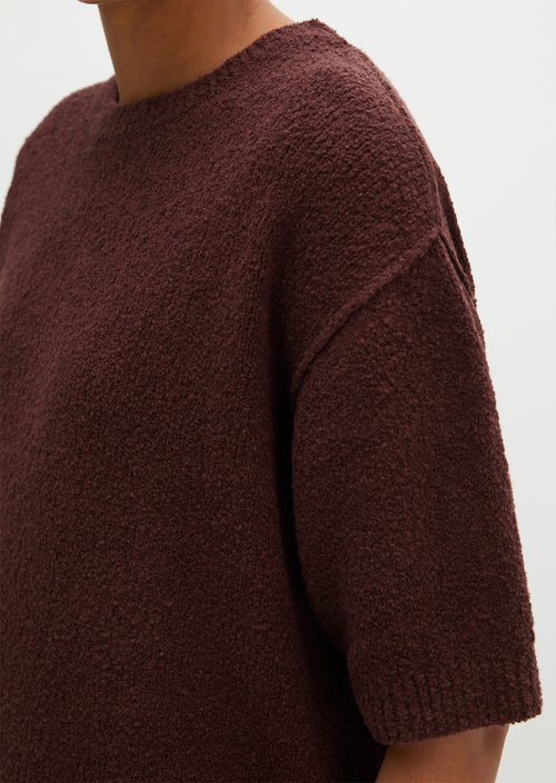 Short sleeve sweater loose — Black Cherry