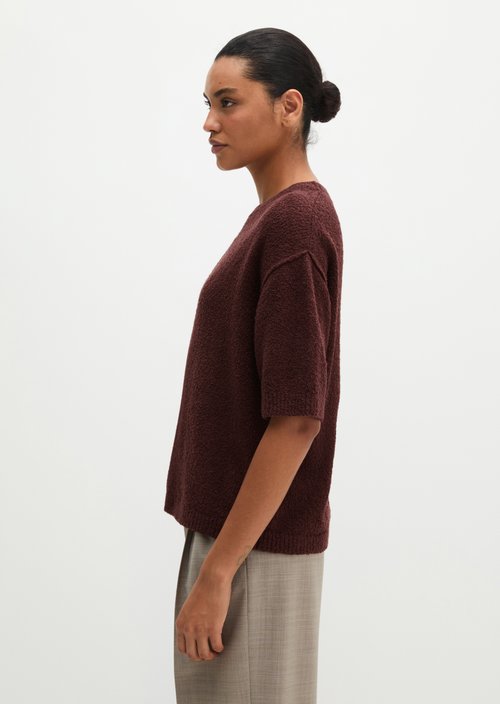 Short sleeve sweater loose — Black Cherry