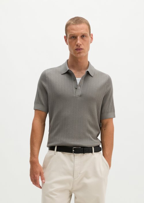 Regular-fit knit polo shirt — Graphite Dust