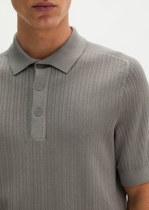 Regular-fit knit polo shirt — Graphite Dust