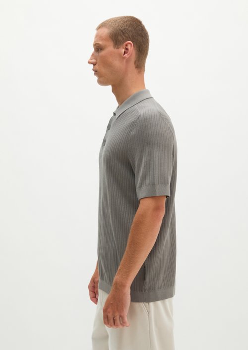 Regular-fit knit polo shirt — Graphite Dust