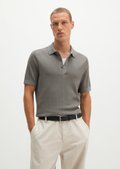 Regular-fit knit polo shirt made from organic cotton and TENCEL