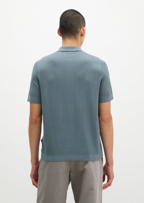 Regular-fit knit polo shirt — Black Pepper