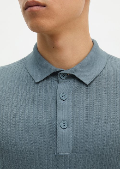 Regular-fit knit polo shirt — Black Pepper