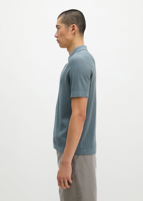 Regular-fit knit polo shirt — Black Pepper