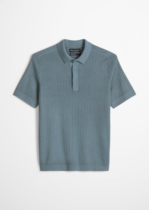 Regular-fit knit polo shirt — Black Pepper