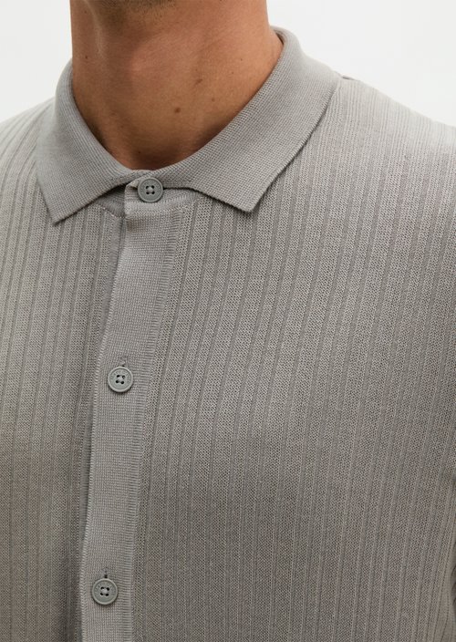 Regular-fit knit shirt — Graphite Dust