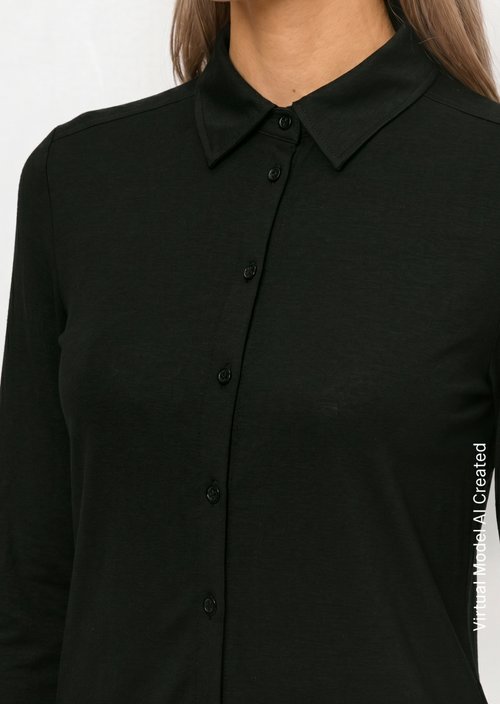 Regular jersey blouse — Black
