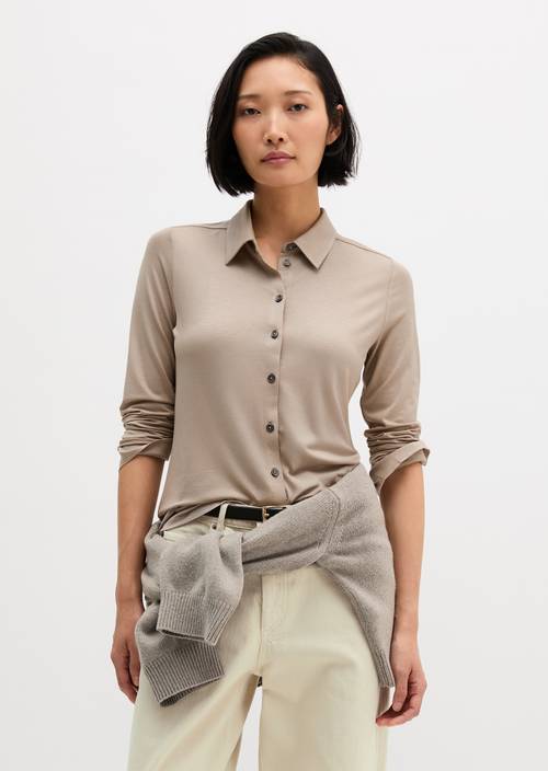 Regular jersey blouse Chalky Mauve in vooraanzicht