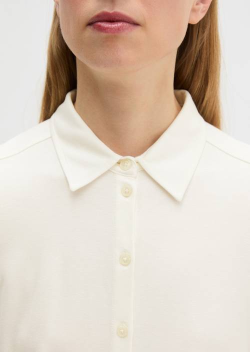Regular jersey blouse Off White in detailaanzicht