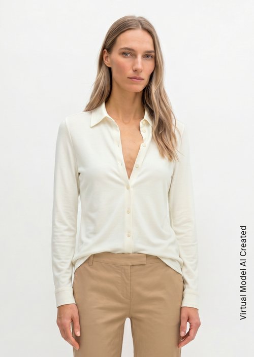 Regular jersey blouse — Off White