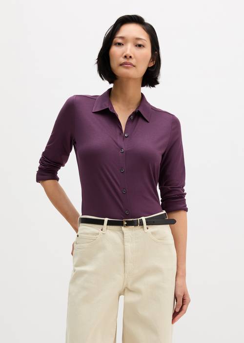 Blouse en jersey regular Pure Plum en vue de face