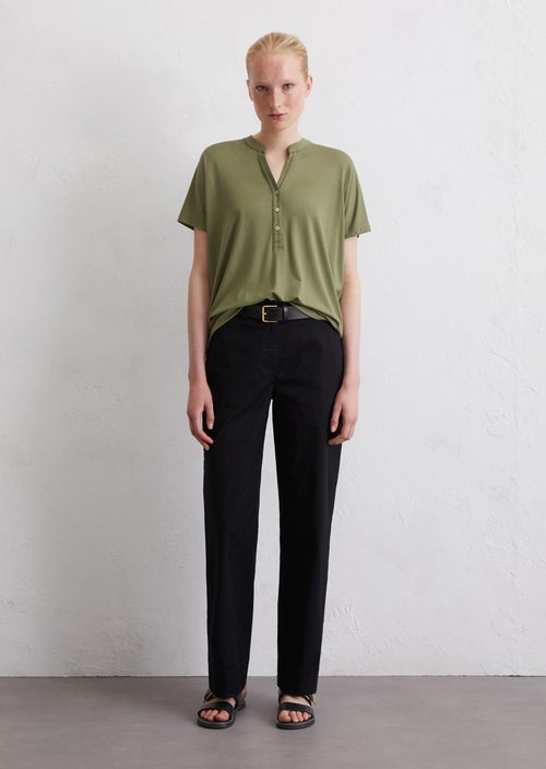 Relaxed jersey blouse — Olive
