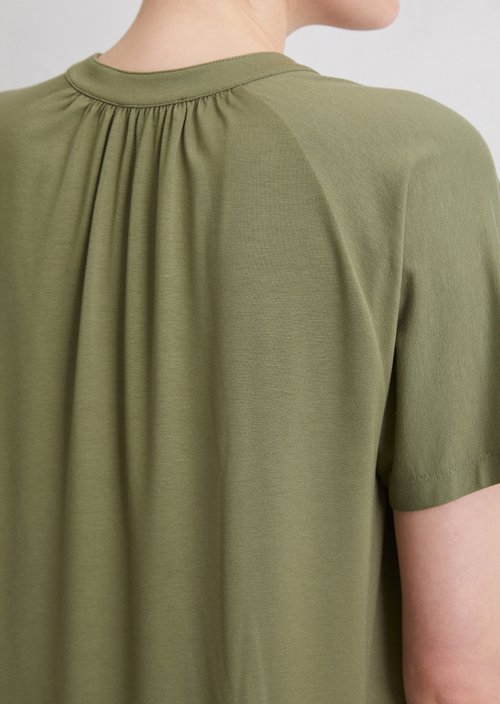 Relaxed jersey blouse — Olive