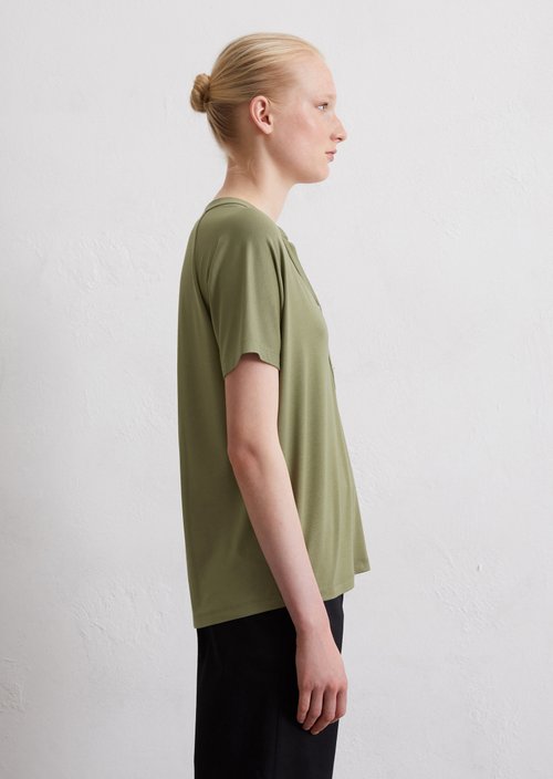 Relaxed jersey blouse — Olive