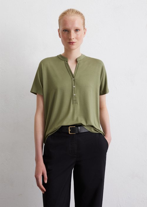 Relaxed jersey blouse — Olive