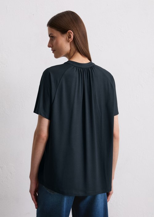 Relaxed jersey blouse — Dark Navy