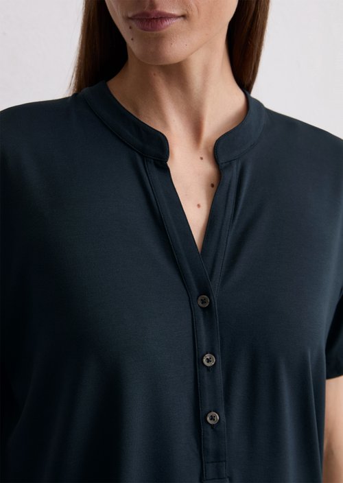 Relaxed jersey blouse — Dark Navy