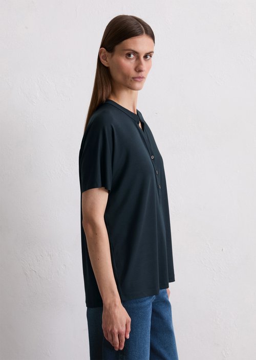 Relaxed jersey blouse — Dark Navy