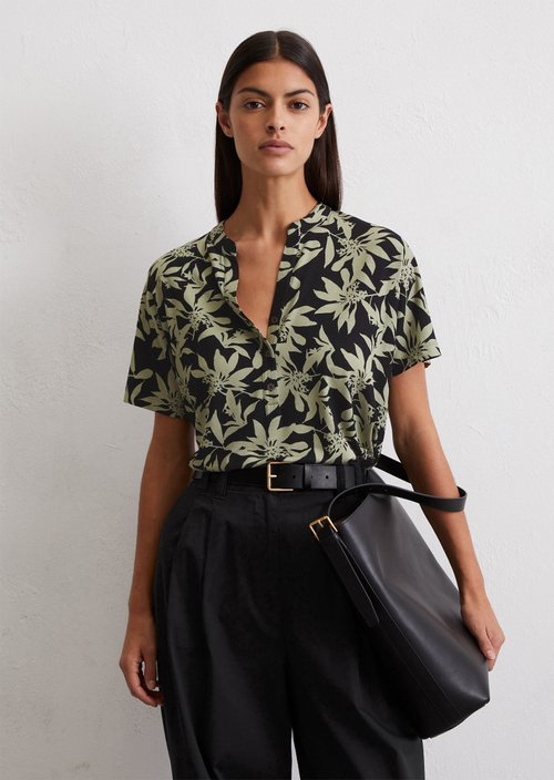 Regular jersey blouse — Medium Green