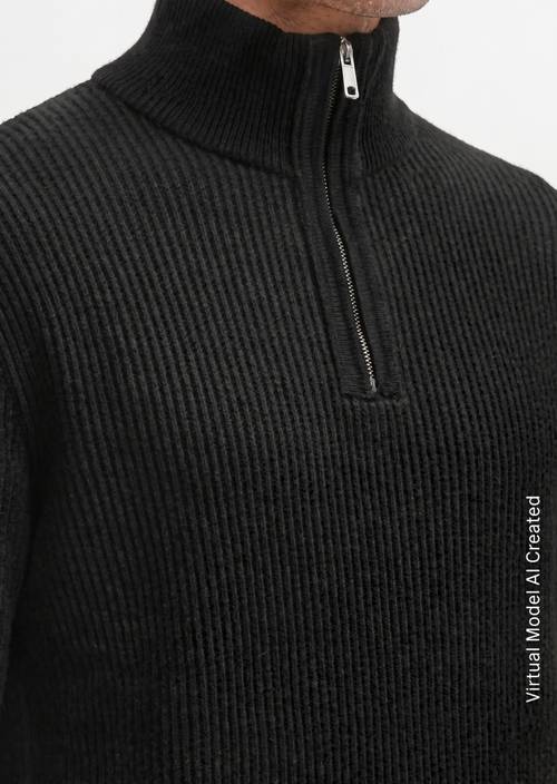 Strick-Troyer regular Black in Detailansicht