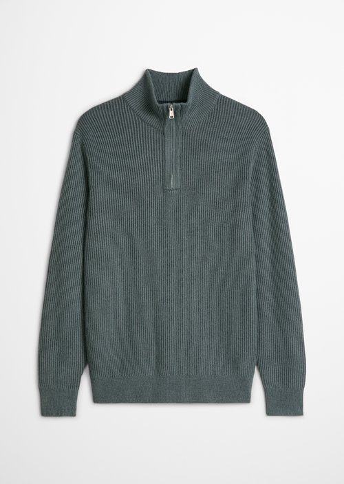 Regular-Fit Knitted Turtleneck — Dark Grey