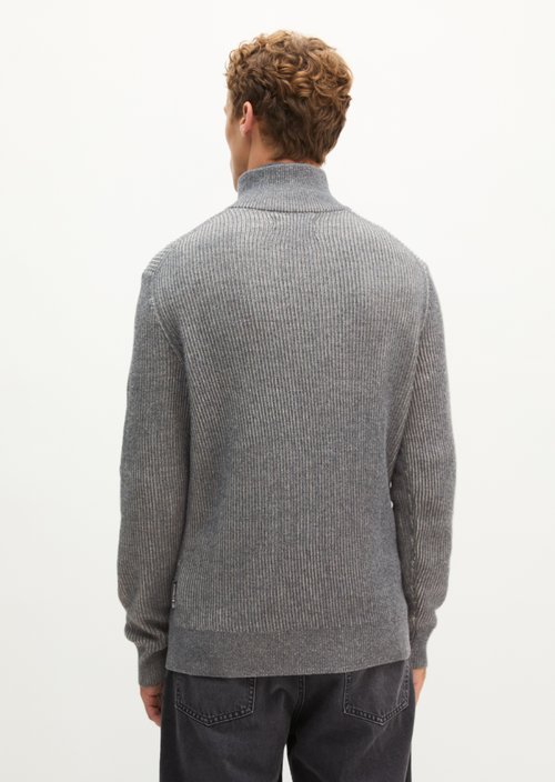 Regular-Fit Knitted Turtleneck — Medium Grey