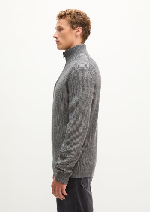 Regular-Fit Knitted Turtleneck — Medium Grey