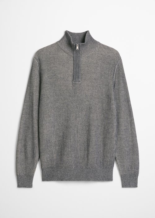 Regular-Fit Knitted Turtleneck — Medium Grey