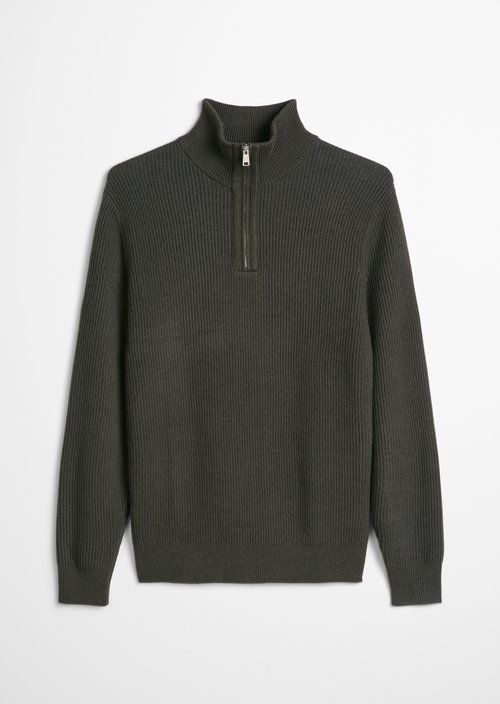 Regular-Fit Knitted Turtleneck — Dark Brown